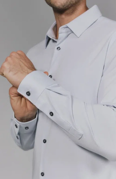 7 Diamonds Girona Solid Performance Button-up Shirt In Gray