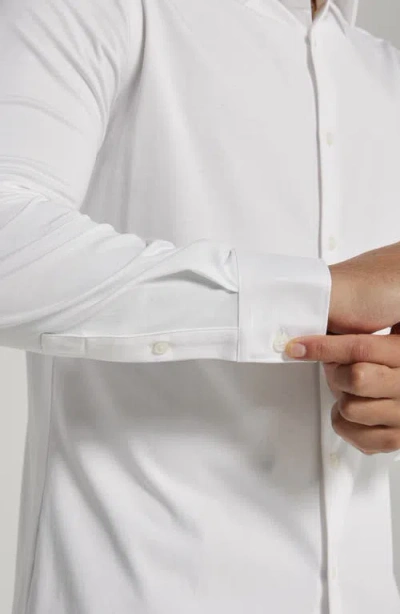 7 Diamonds Girona Solid Performance Button-up Shirt In Gray