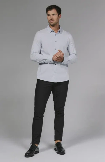 7 Diamonds Girona Solid Performance Button-up Shirt In Gray
