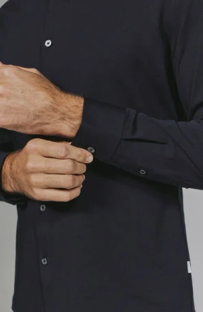 7 Diamonds Girona Solid Performance Button-up Shirt In Black