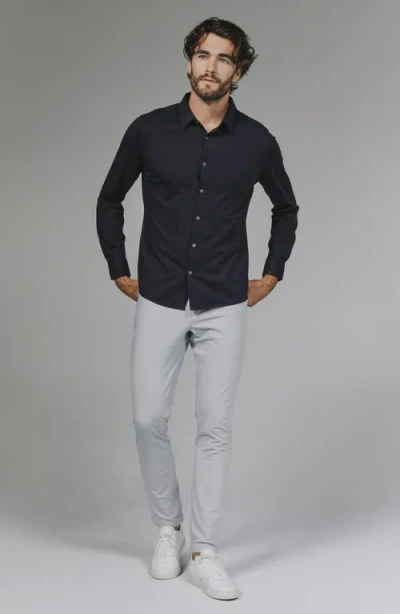 7 Diamonds Girona Solid Performance Button-up Shirt In Black