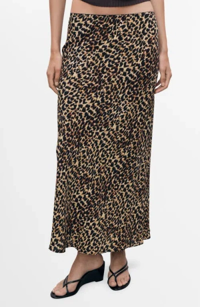Mango Midaxi Skirt In Animal Print