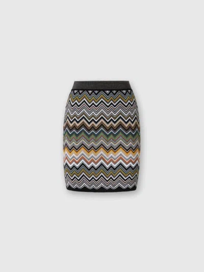 Missoni Mini Skirt With Chevron Pattern In Blue