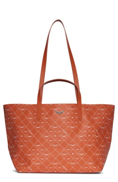 Zadig & Voltaire Z X-large Monogram Shopper Tote Bag In Orange