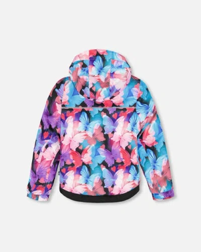 Deux Par Deux Two-piece Play Snowsuit With Butterfly Jacket In Multi