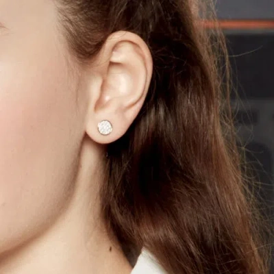 Ginette Ny Round Sequin Diamond Studs In Gold