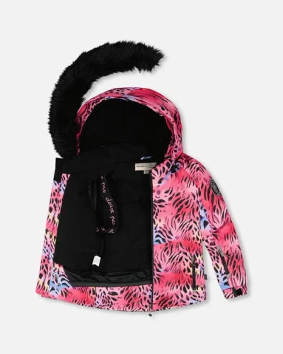 Deux Par Deux Girl Two-piece Play Snowsuit With Jacket And Solid Pant In Black