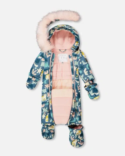Deux Par Deux One-piece Play Snowsuit Designed For Car Seat Cat In Multi