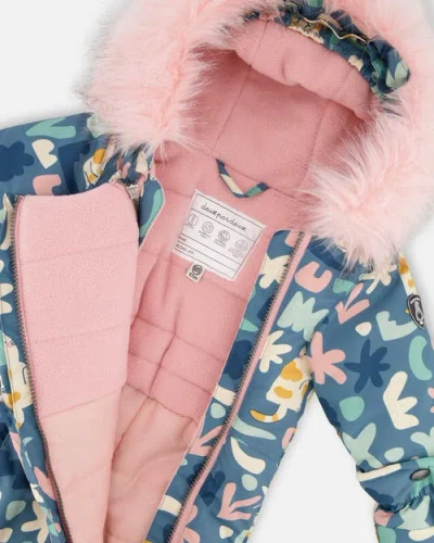 Deux Par Deux One-piece Play Snowsuit Designed For Car Seat Cat In Multi