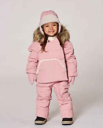 Deux Par Deux One-piece Snug Snowsuit Designed For Car Seat In Pink