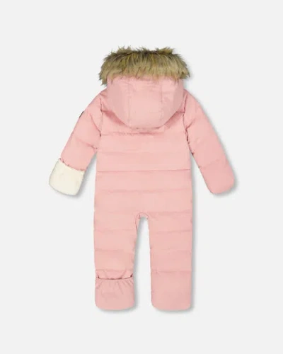 Deux Par Deux One-piece Snug Snowsuit Designed For Car Seat In Pink