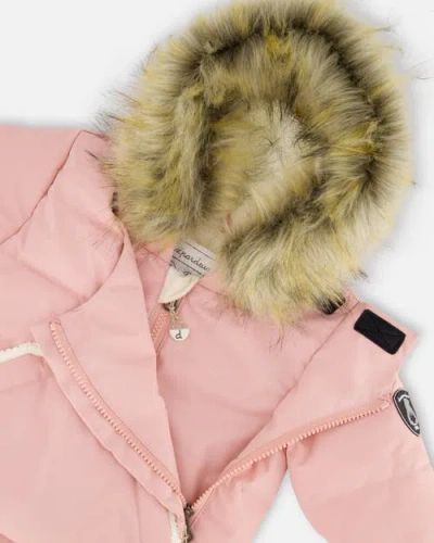 Deux Par Deux One-piece Snug Snowsuit Designed For Car Seat In Pink