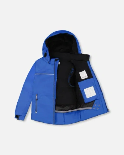 Deux Par Deux Two-piece Play Snowsuit With Contrast Jacket In Blue