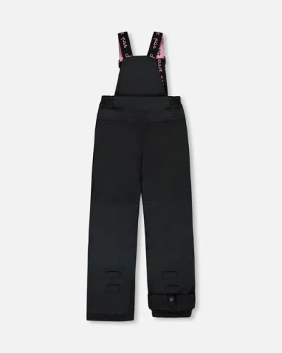 Deux Par Deux Girl Two-piece Play Snowsuit With Jacket And Solid Pant In Black