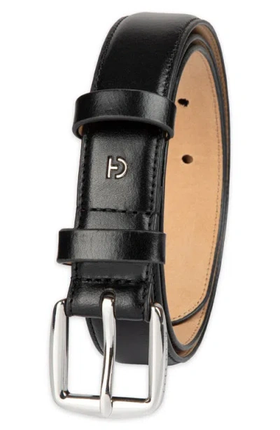 Cole Haan Lizard Embossed Leather Belt In Black