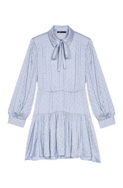 Maje Ribrilta Satinette Shirt Dress In Blue