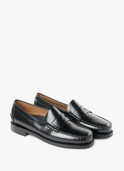 Sebago Round Toe Slip-on Moccasins With Cut-out Upper Design In Black