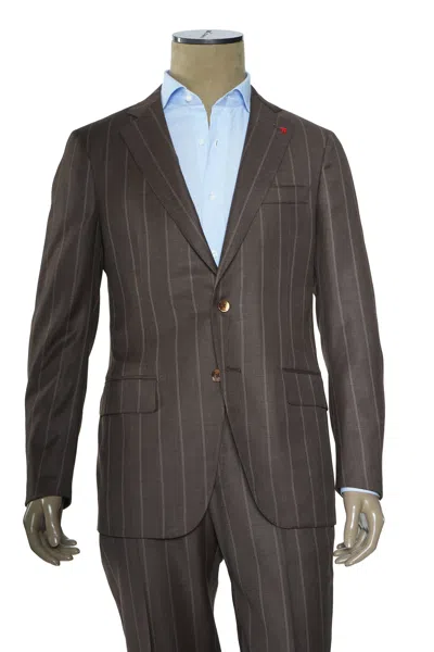 Isaia Pinstripe Wool Single-breasted Suit In Gray