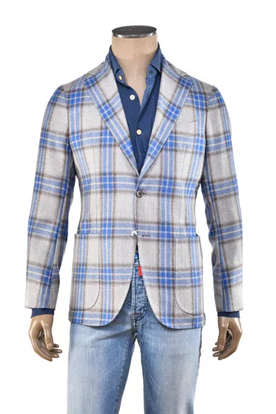 Sartorio Grey/ Blue Plaid Virgin-wool Sport Jacket In Multi