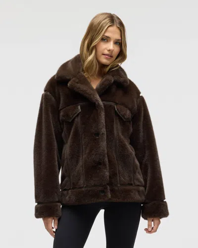 Nvlt Western Faux Fur Jacket In Multi