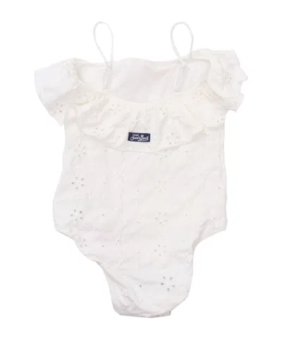 Mc2 Saint Barth Cut-out Swimsuit In White