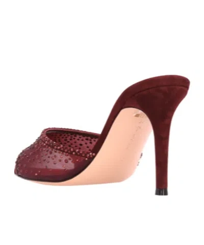 Gianvito Rossi Elle 70 Mesh Mules In Red