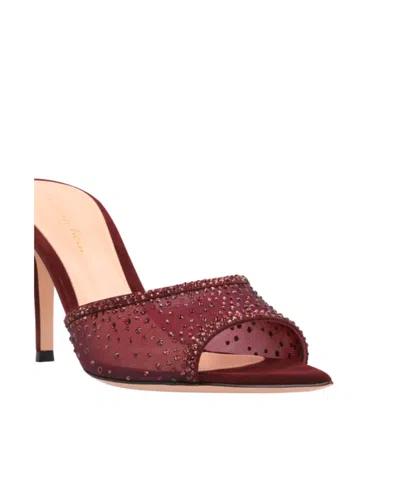 Gianvito Rossi Elle 70 Mesh Mules In Red