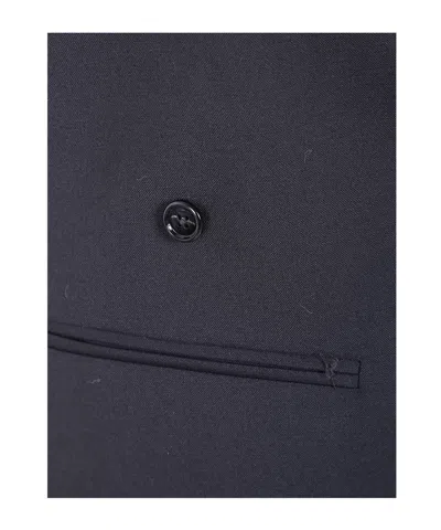 Ann Demeulemeester Janessa Twisted Clousure Waistcoat With Raw Edge Cotton Detail In Blue