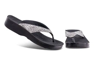 Aerothotic Original Orthotic Comfort Thong Style Flip Flops Sandals For Women In Black