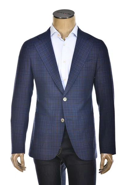 Carlo Barbera Glen Check Plaid Wool-linen Sport Jacket In Multi
