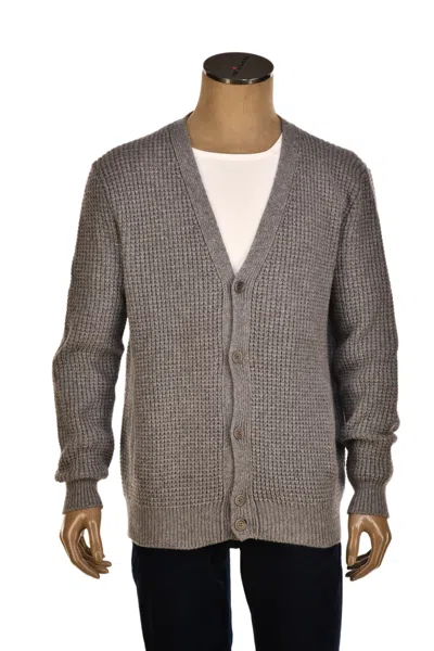 Manrico Cashmere V-neck Button Up Thick Knit Cardigan In Multi
