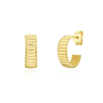 The Lovery Fluted Gold C-hoop Earrings In Gold