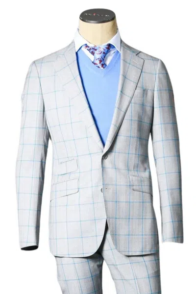 Carlo Barbera Checked Super 170's Suit In Gray