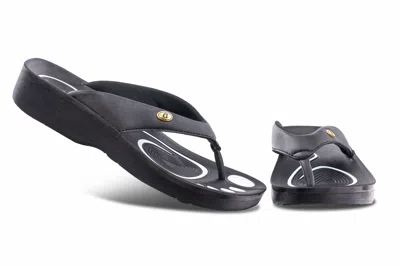 Aerothotic Original Orthotic Comfort Thong Sandal Flip Flops - Matt In Black