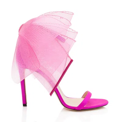Jimmy Choo Aveline 100 Pink Satin Sandals In Pink