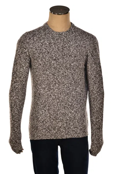 Fedeli Wool-cashmere Marled Crewneck Knit Sweater In Brown