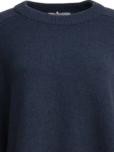 Lisa Yang Cropped Cashmere Sweater With Round Neckline In Blue