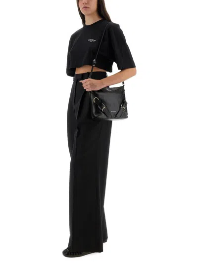 Givenchy Cropped Fit T-shirt In Cotton With Stamp Print Clothing In Black
