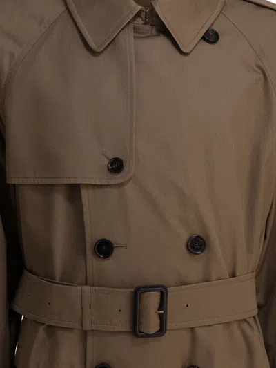 Burberry Long Double-breasted Trench Coat Beige In Brown