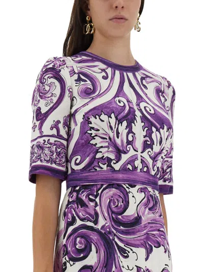Dolce & Gabbana Majolica Print Mini Dress In Multi