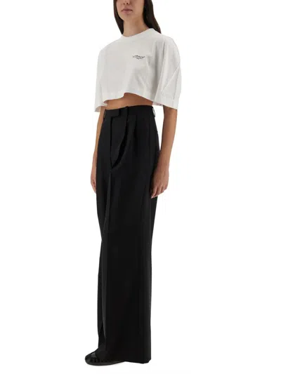 Givenchy Cropped T-shirt With Logo Print In White