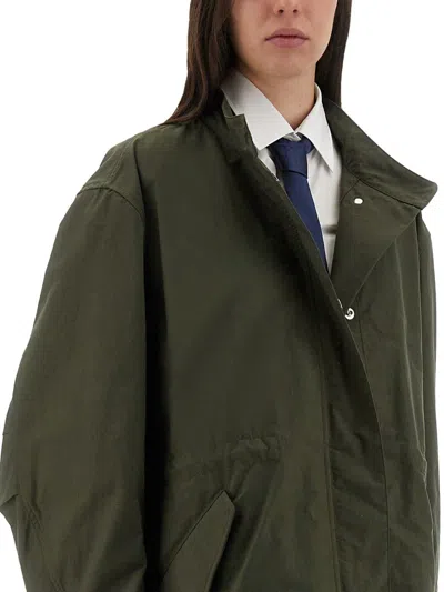 Givenchy Women Oversized Parka With Logo Print In Green