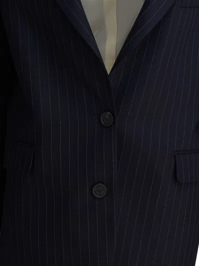 Golden Goose Single-breasted Pinstripe Blazer Jacket Jackets Blue In Blue