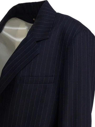 Golden Goose Single-breasted Pinstripe Blazer Jacket Jackets Blue In Blue