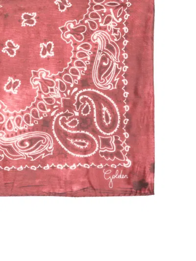 Golden Goose Scarf With Plaisley Pattern In Burgundy