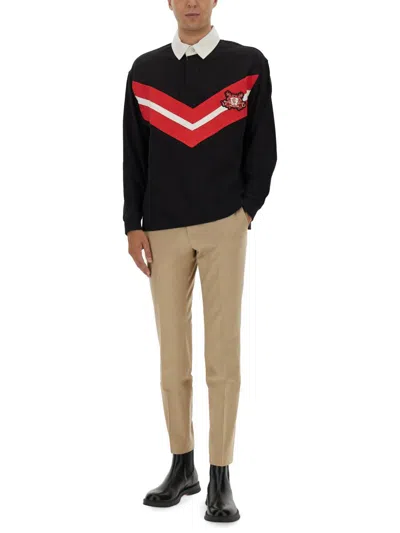 Hugo Boss Hugo Polo Shirt With College Style Logo In Black