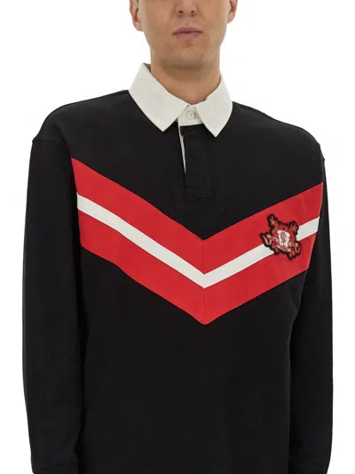 Hugo Boss Hugo Polo Shirt With College Style Logo In Black