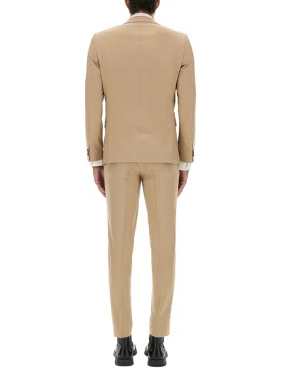 Hugo Boss Tailored Suit With Notch Lapel And Single-breasted In Brown