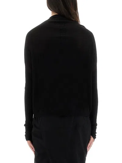 Rick Owens Knit Top With Long Sleeves And Relaxed Fit In Black