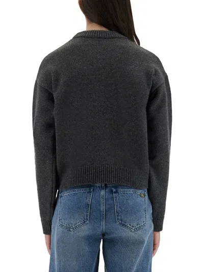 Patou Logo And Jp Monogram Intarsia Wool And Cashmere Jumper Clothing In Gray